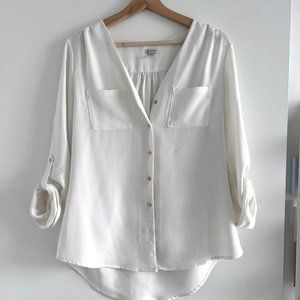 White Guess Blouse / Shirt With Gold Buttons